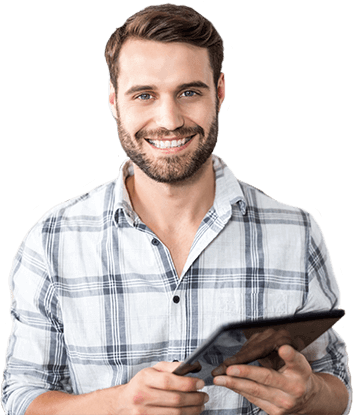 Homme dans site web pour Humoristes